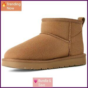 Genuine Suede Ankle Boots Women's Winter Snow Boots Fur Lined